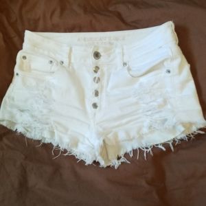 AEO high rise festival cutoff denim shorts